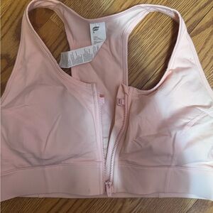Fabletics Light Pink Zip-Front Sports Bra